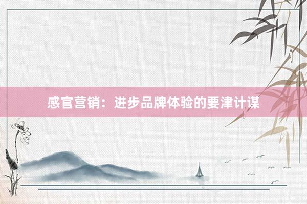感官营销：进步品牌体验的要津计谋